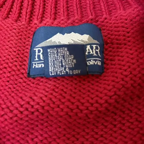 Ray Wear Christmas Sweater Cardigan Snowflake Hand Knit Women’s Sz M Cotton​ - Picture 12 of 12